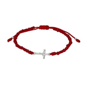 Pulsera Hilo Rojo ajustable Cruz Cristales