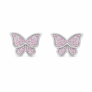 Aros Mariposa Circonita Rosado