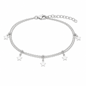 Doble Pulsera Estrellas Colgantes