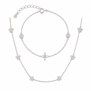 Conjunto Collar – Pulsera Flor Circones