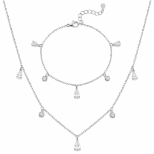 Conjunto Collar – Pulsera Gotas Brillantes