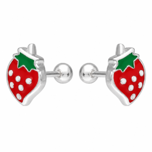 Aros Frutilla Esmaltada con tope rosca