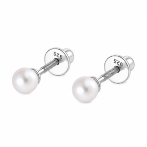 Aros Perla Cultivada con tope rosca 4mm