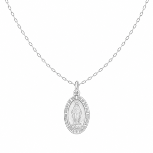 Collar Virgen Milagrosa Satinada
