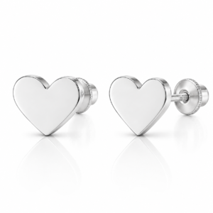Aros Corazón Liso con tope rosca
